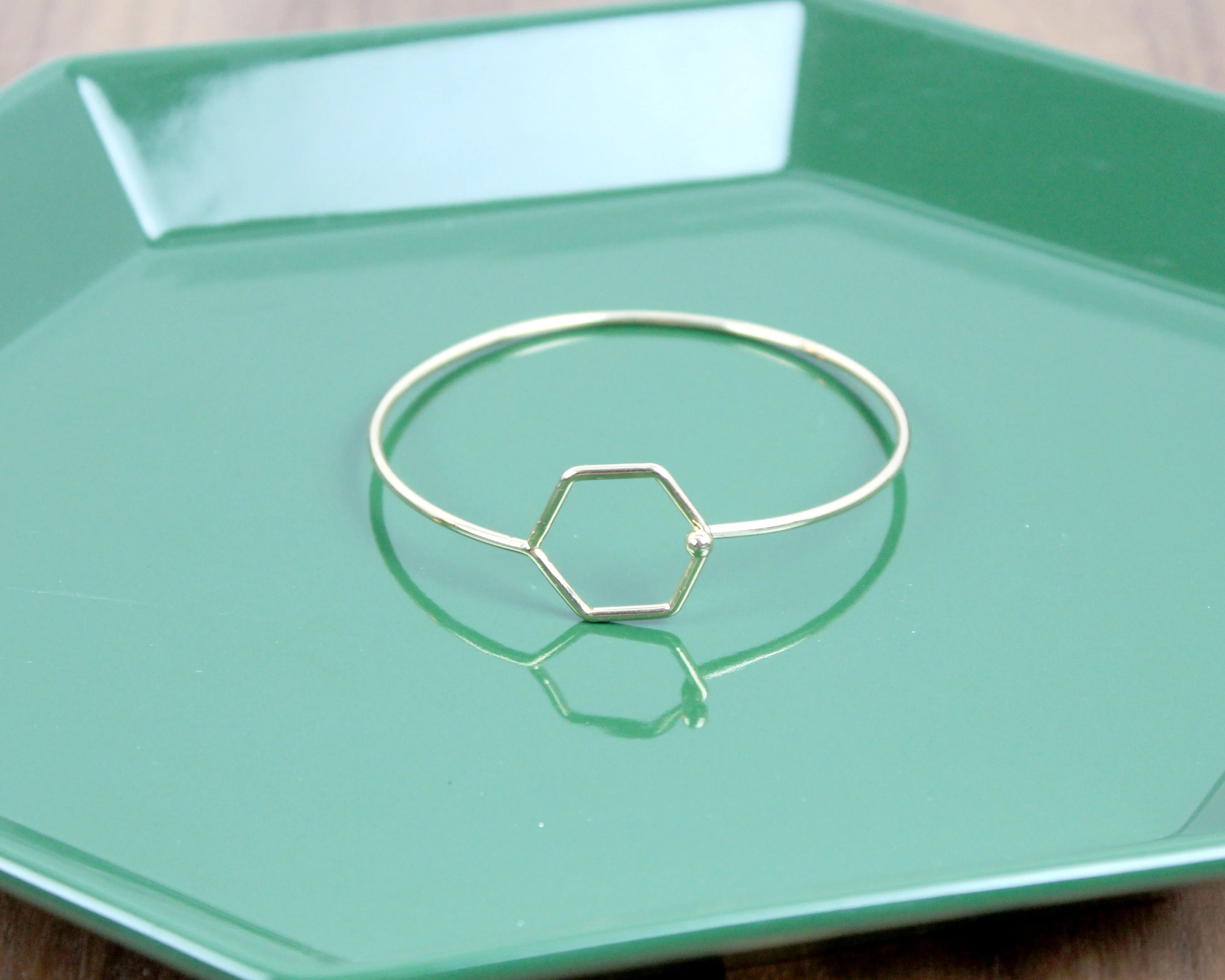 Hustle Hard // Hexagon Clasp Bracelet, Gold or Silver, Boho Layered Jewelry // BH-B004