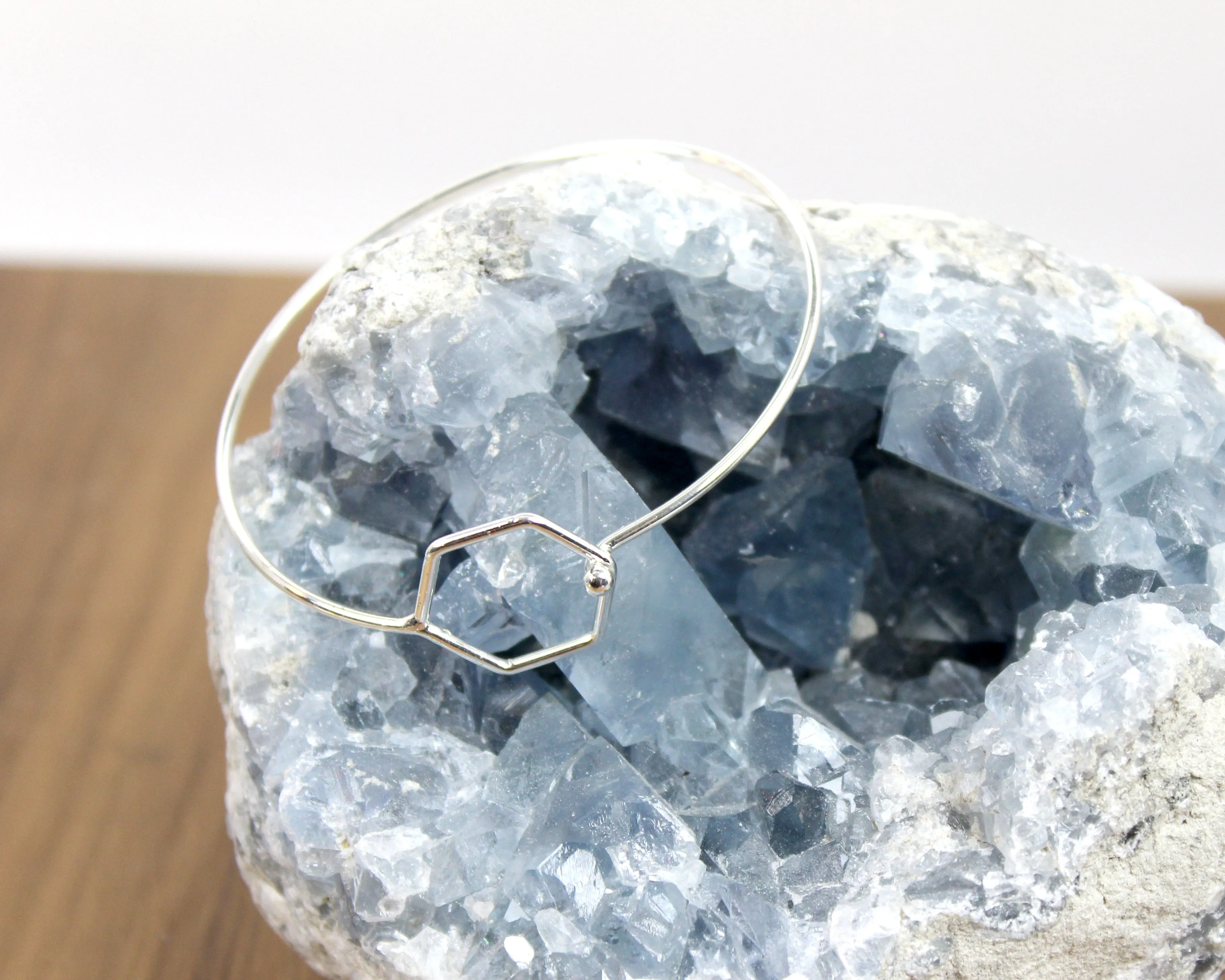 Hustle Hard // Hexagon Clasp Bracelet, Gold or Silver, Boho Layered Jewelry // BH-B004