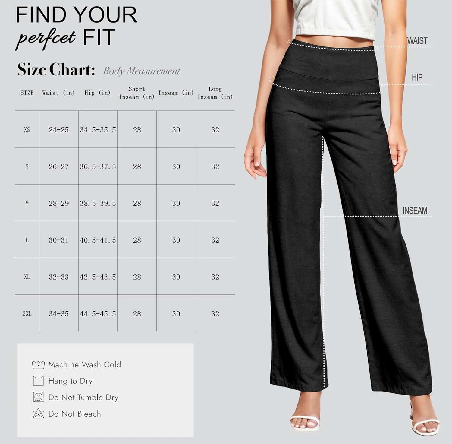 Hybrid & Company Womens Super Comfy Millennium Wide Leg Pants