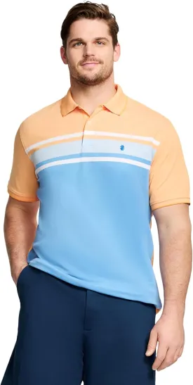 IZOD Men's Big and Tall Advantage Performance Short Sleeve Stripe Polo Shirt