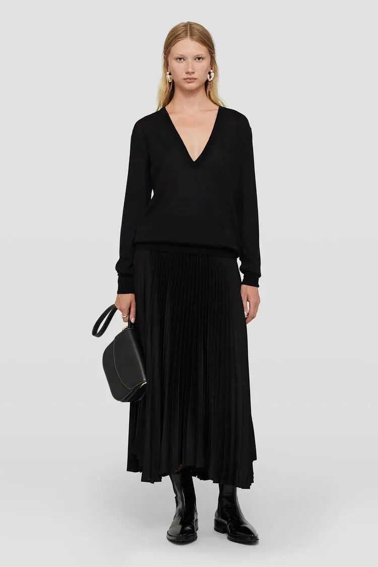 JIL SANDER V-NECK CASHMERE FITTED SWEATER