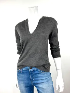 JIL SANDER V-NECK CASHMERE FITTED SWEATER