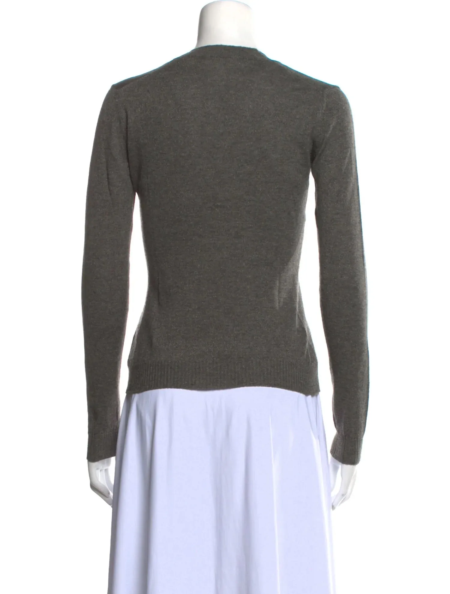 JIL SANDER V-NECK CASHMERE FITTED SWEATER