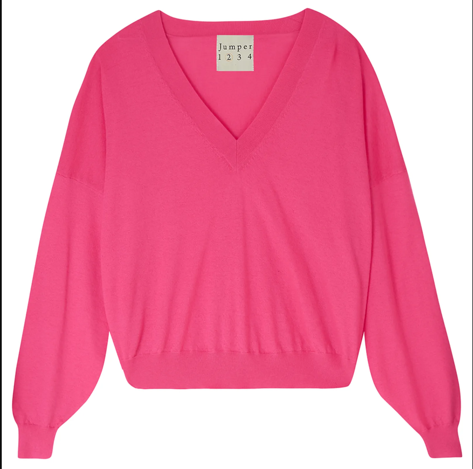 JUMPER1234 FINE GAUGE BOXY VEE NECK -  PARADISE