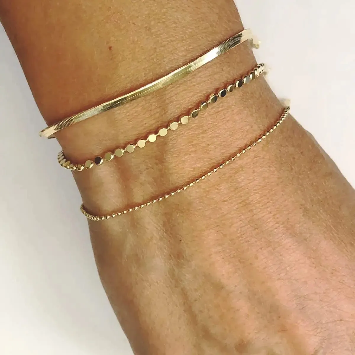 Kyerlyn Layered Gold Plated Dot Bracelets