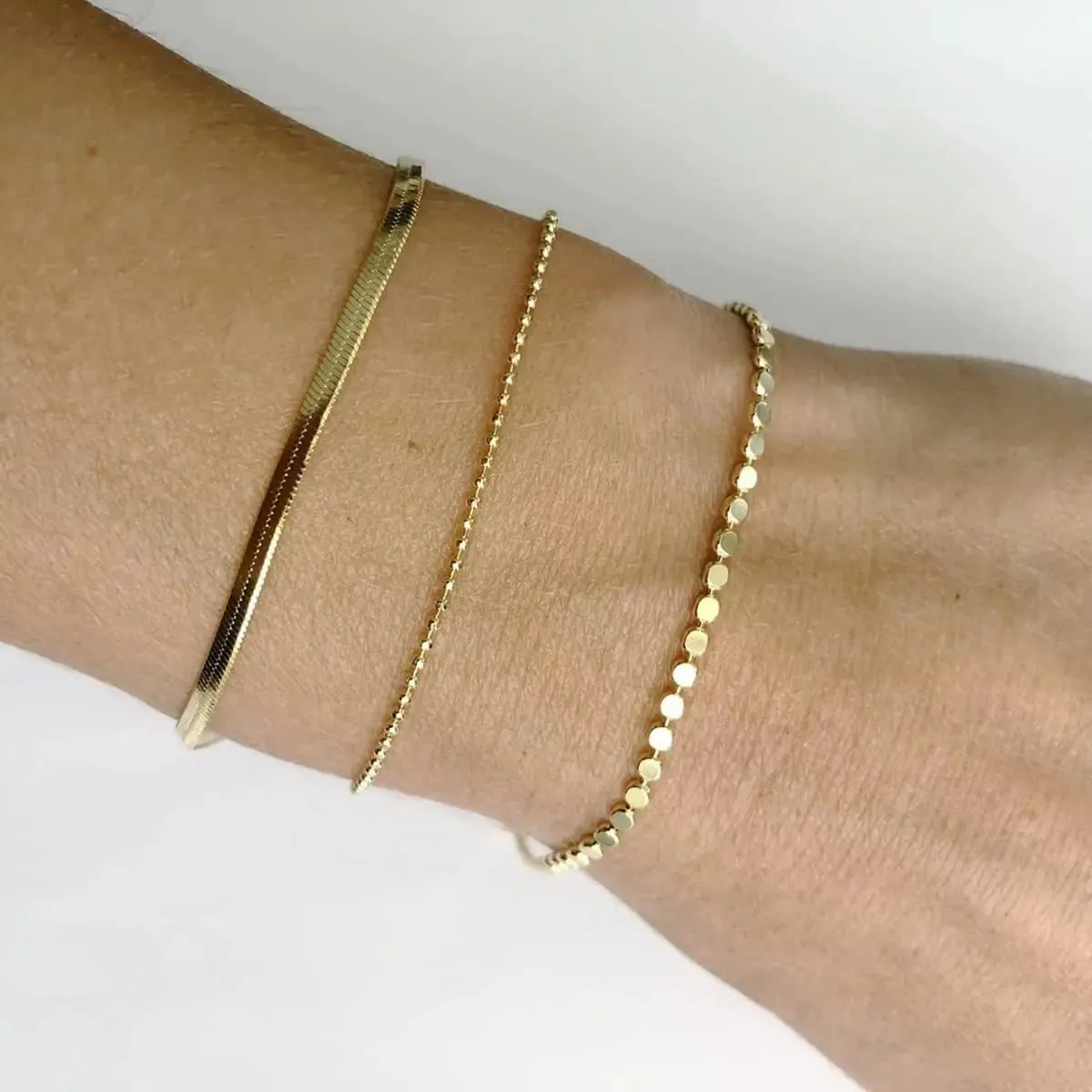Kyerlyn Layered Gold Plated Dot Bracelets