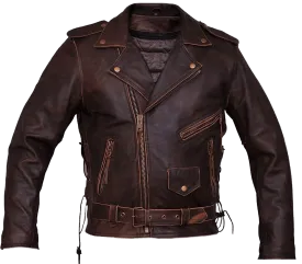 Men's Classic Brando Brown Jacket | Mens Brown Leather Jacket