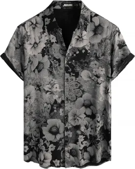 Mens Hawaiian Shirt Short Sleeve Button Down Tropical Shirts Casual Floral Summer Beach Shirt