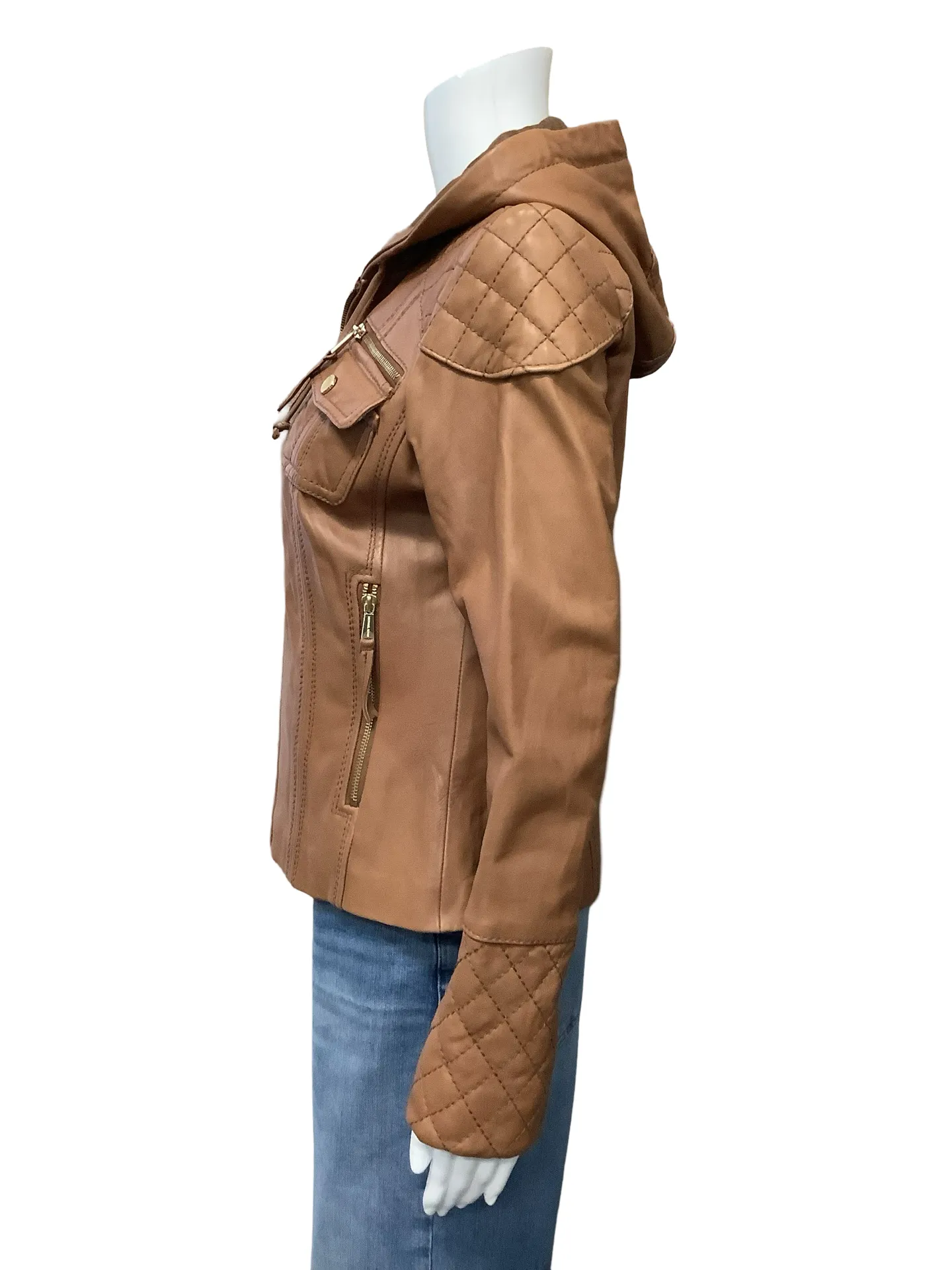 Michael Kors Leather Biker Jacket Size: M