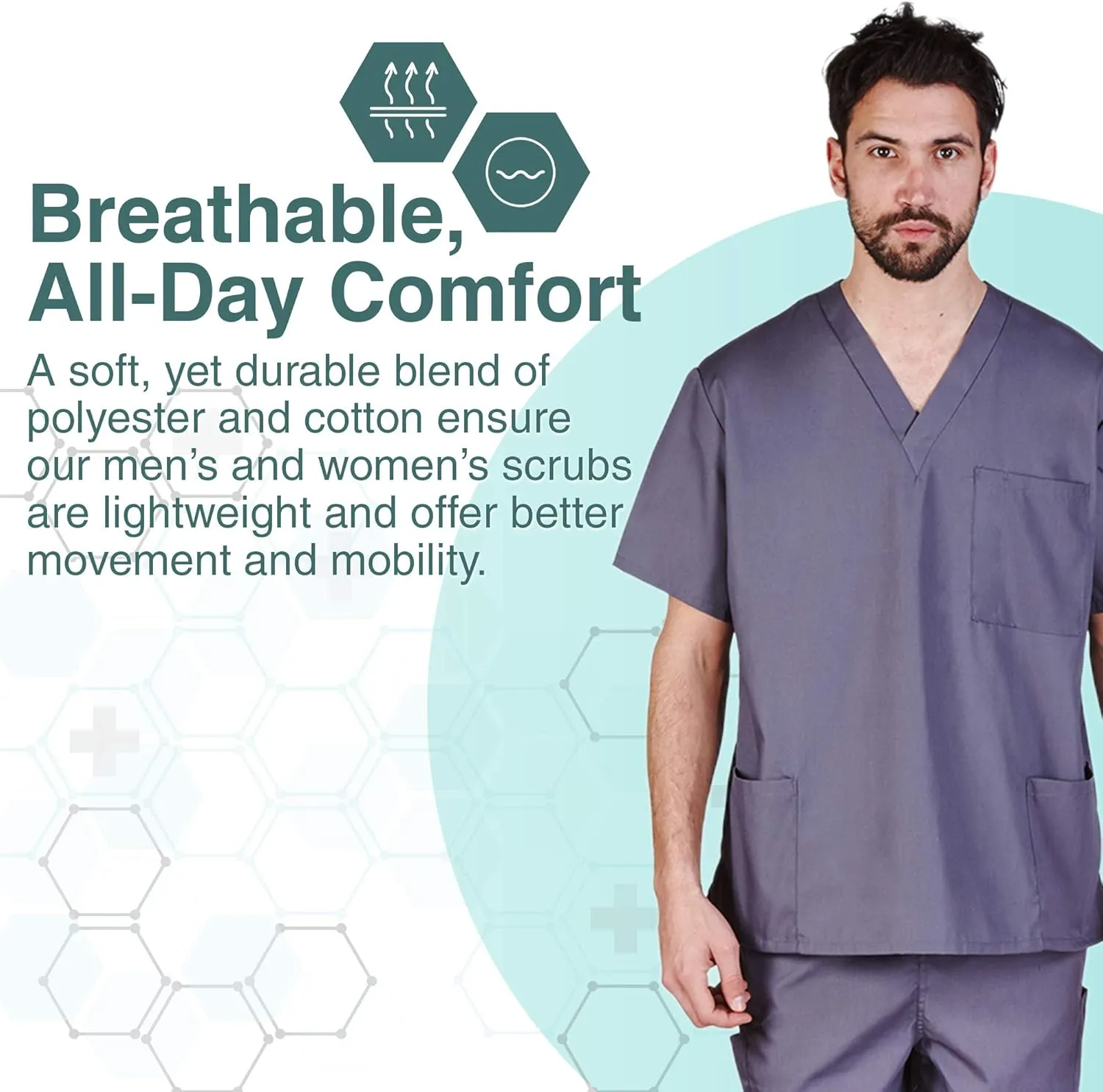 Natural Uniforms Comfortable Fit Men's Workwear Uniform 8 Pocket Top and Pant Set