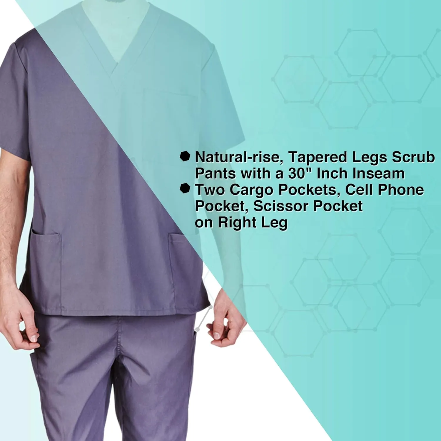 Natural Uniforms Comfortable Fit Men's Workwear Uniform 8 Pocket Top and Pant Set
