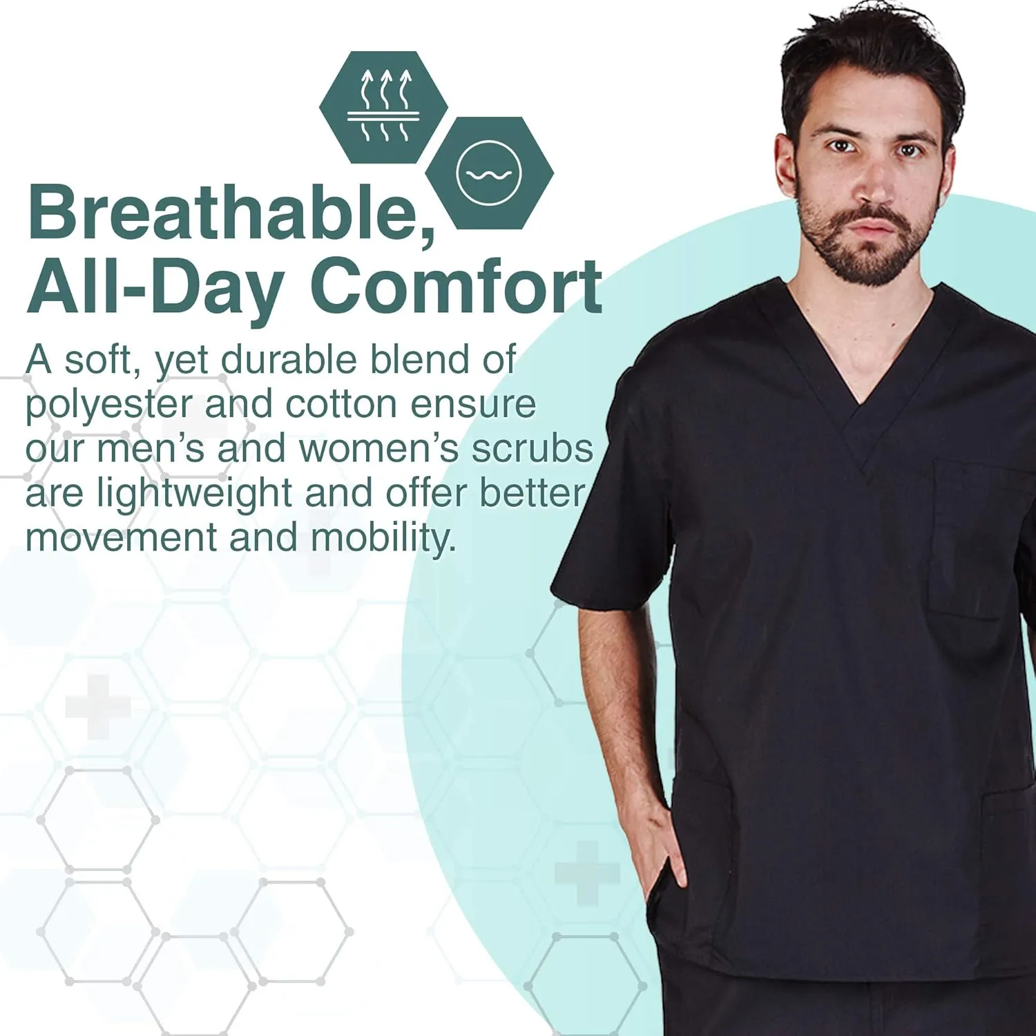 Natural Uniforms Comfortable Fit Men's Workwear Uniform 8 Pocket Top and Pant Set