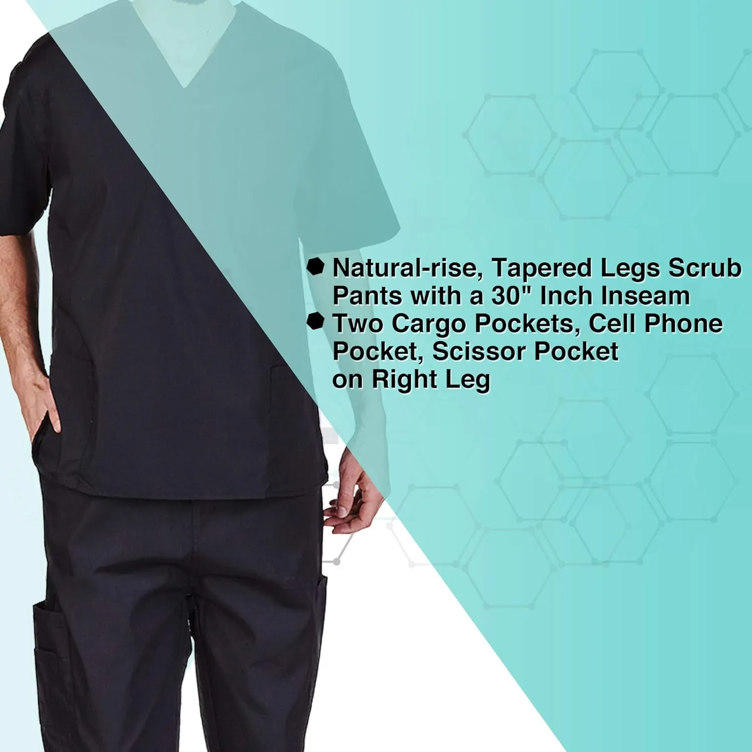 Natural Uniforms Comfortable Fit Men's Workwear Uniform 8 Pocket Top and Pant Set