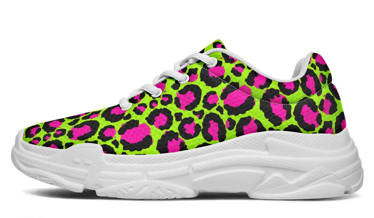 Neon Leopard Chunky Sneakers