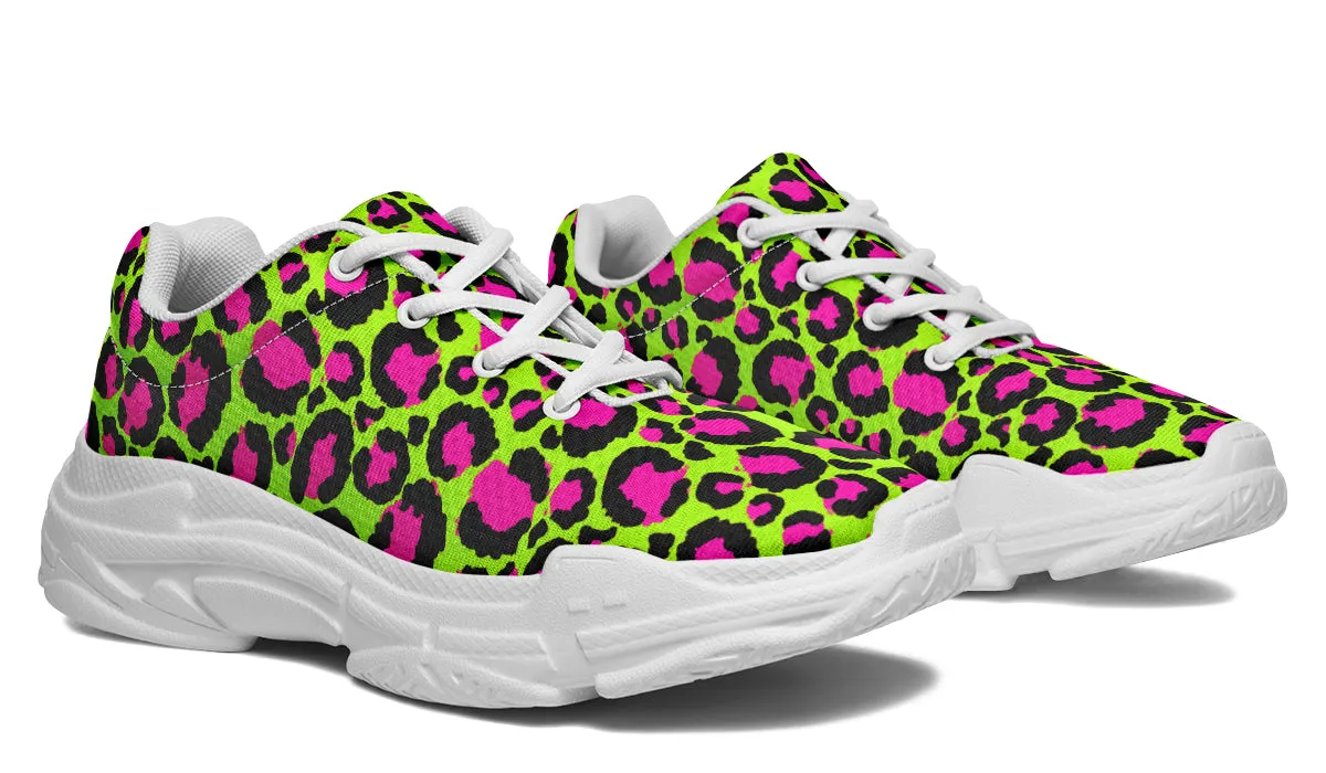 Neon Leopard Chunky Sneakers