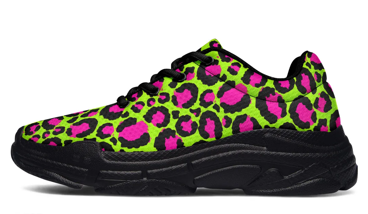 Neon Leopard Chunky Sneakers