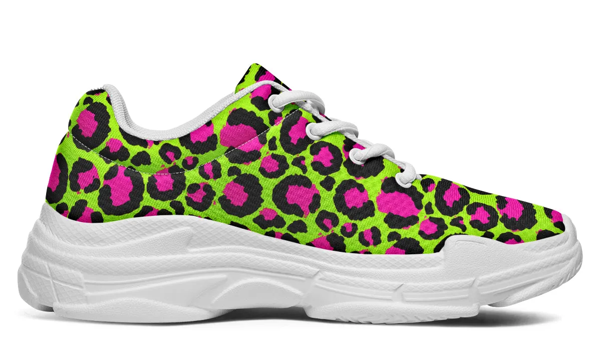 Neon Leopard Chunky Sneakers