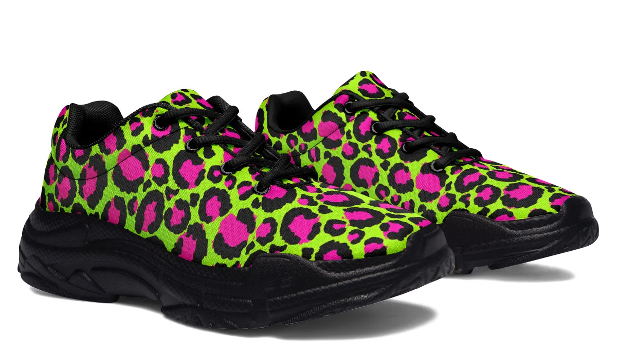 Neon Leopard Chunky Sneakers