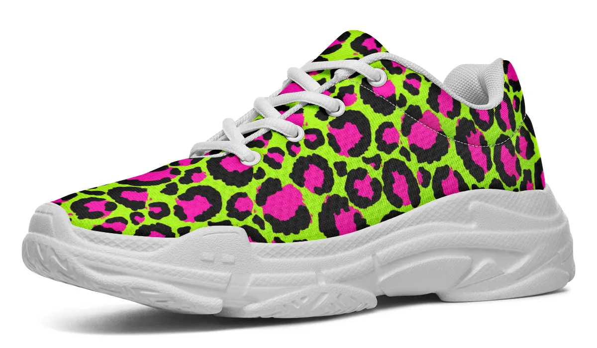 Neon Leopard Chunky Sneakers