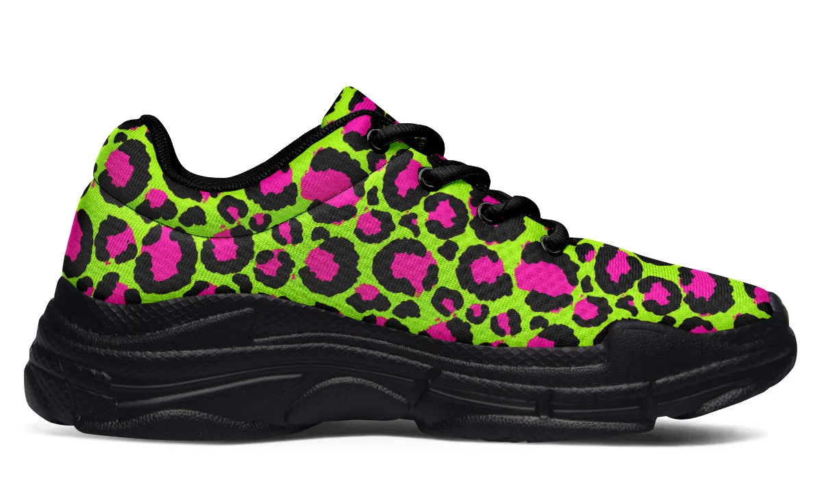 Neon Leopard Chunky Sneakers