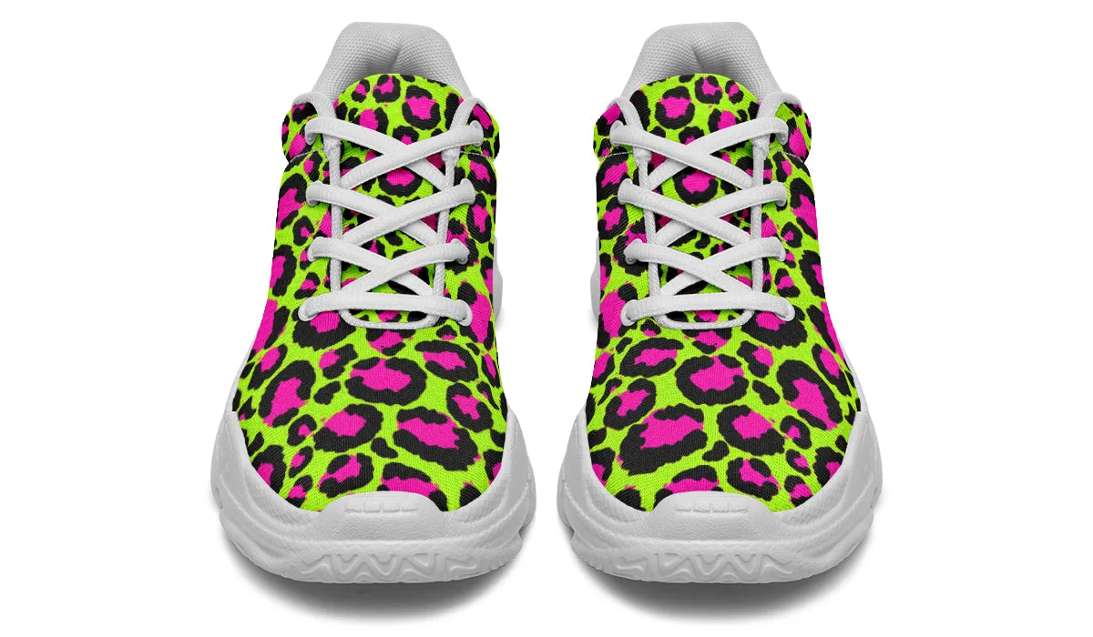 Neon Leopard Chunky Sneakers