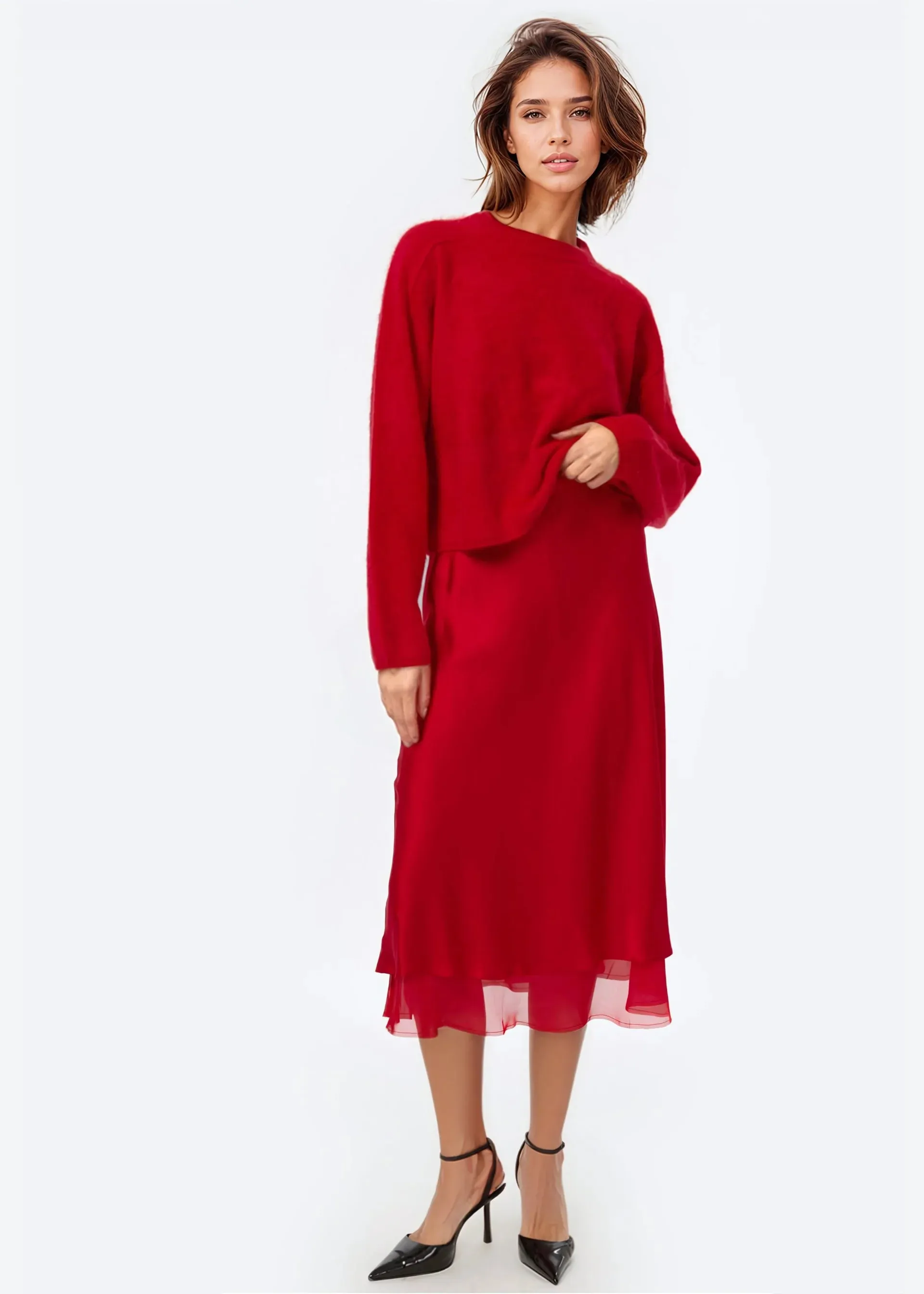 Niall Cashmere Sweater | Cardinal