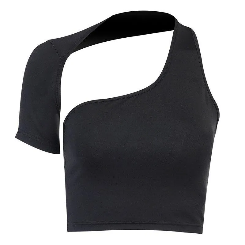 One Shoulder Crop Top