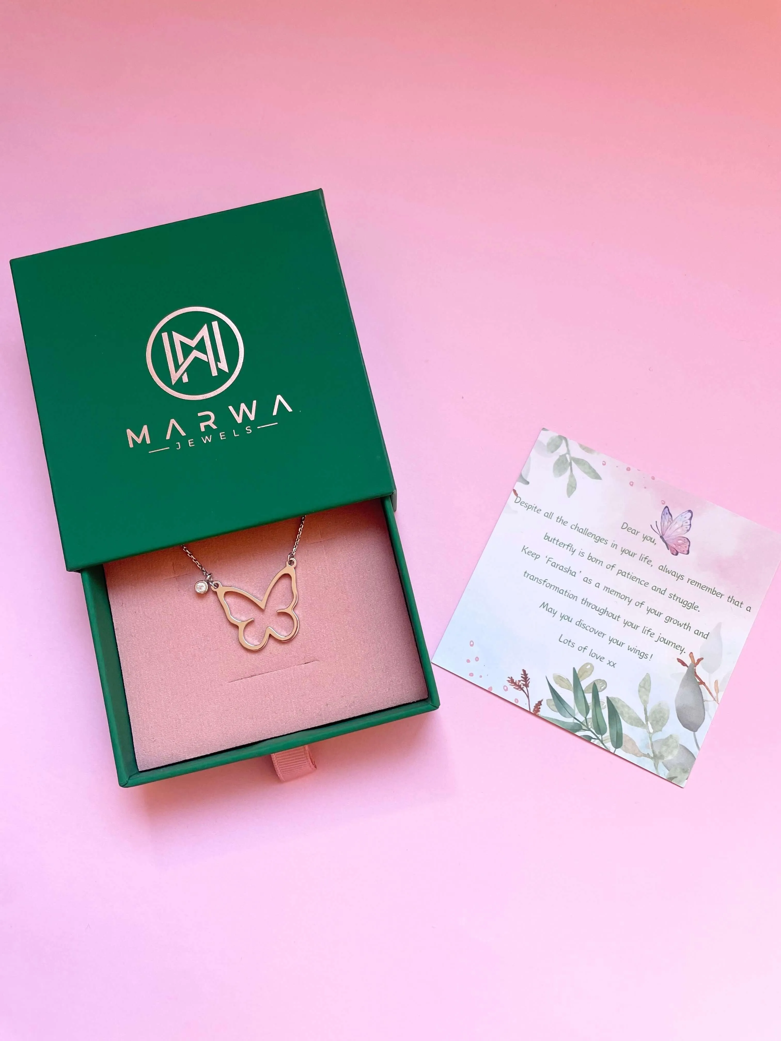 Open Butterfly Necklace | Silver