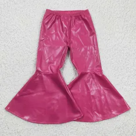 P0048 girls leather Pink bell pants1230 RTS