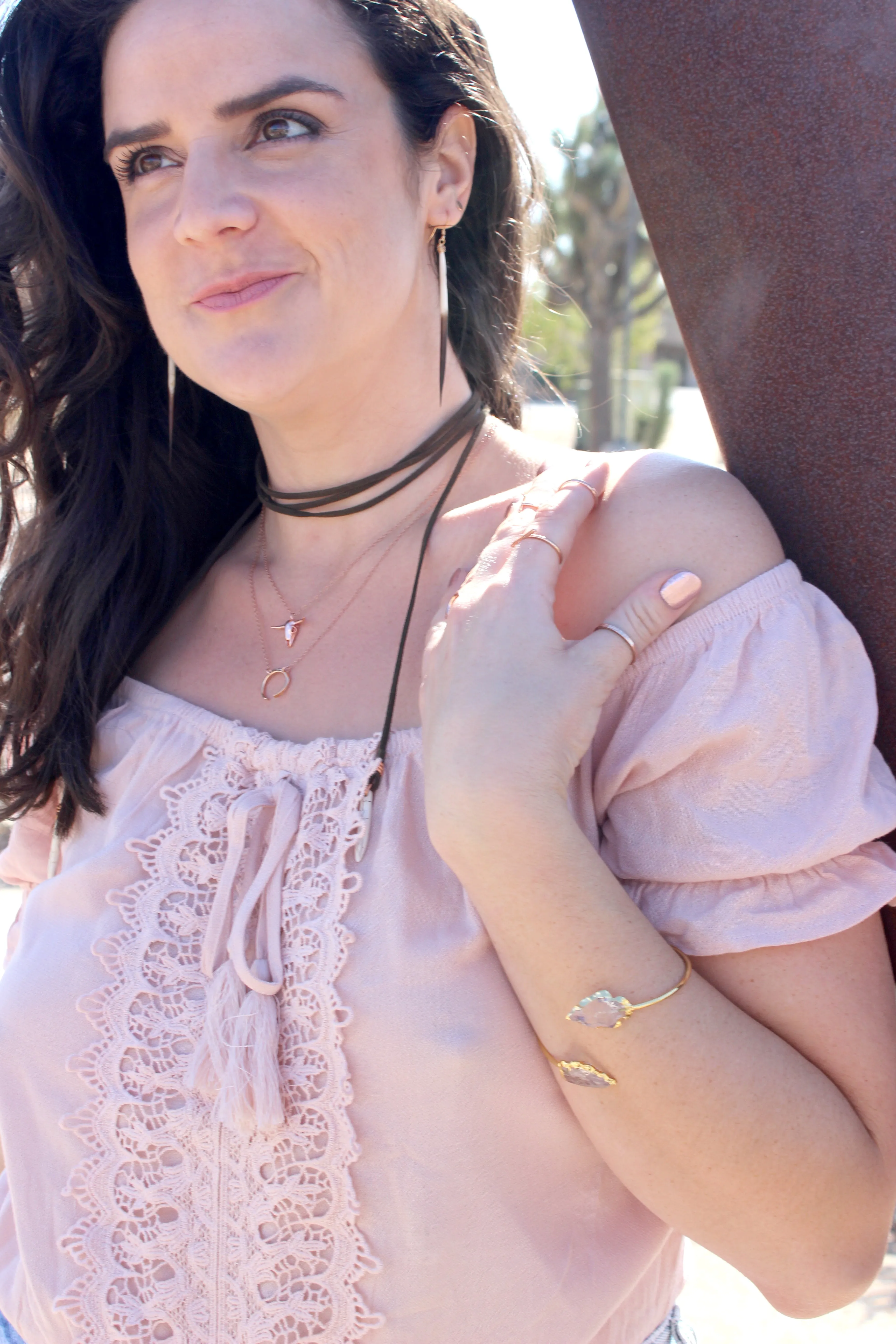 Power Point // Clear Quartz Arrowhead Bracelet, 24k Gold Plated Rim, Boho Bracelets // BH-B005-C