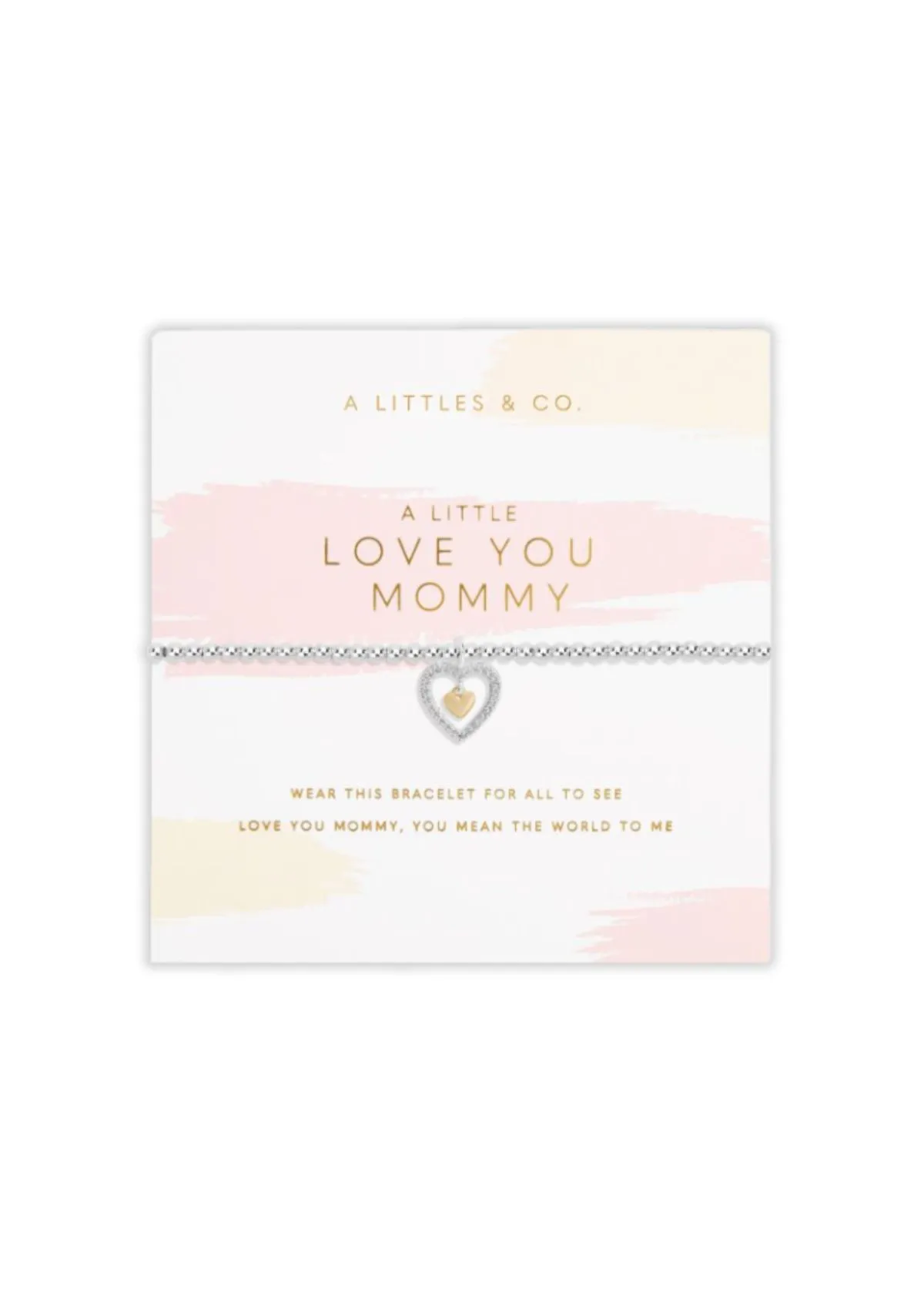 "Love You Mommy" Silver and Gold Bracelet