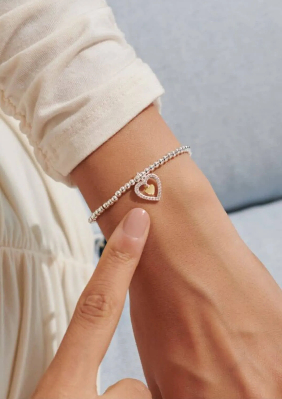 "Love You Mommy" Silver and Gold Bracelet