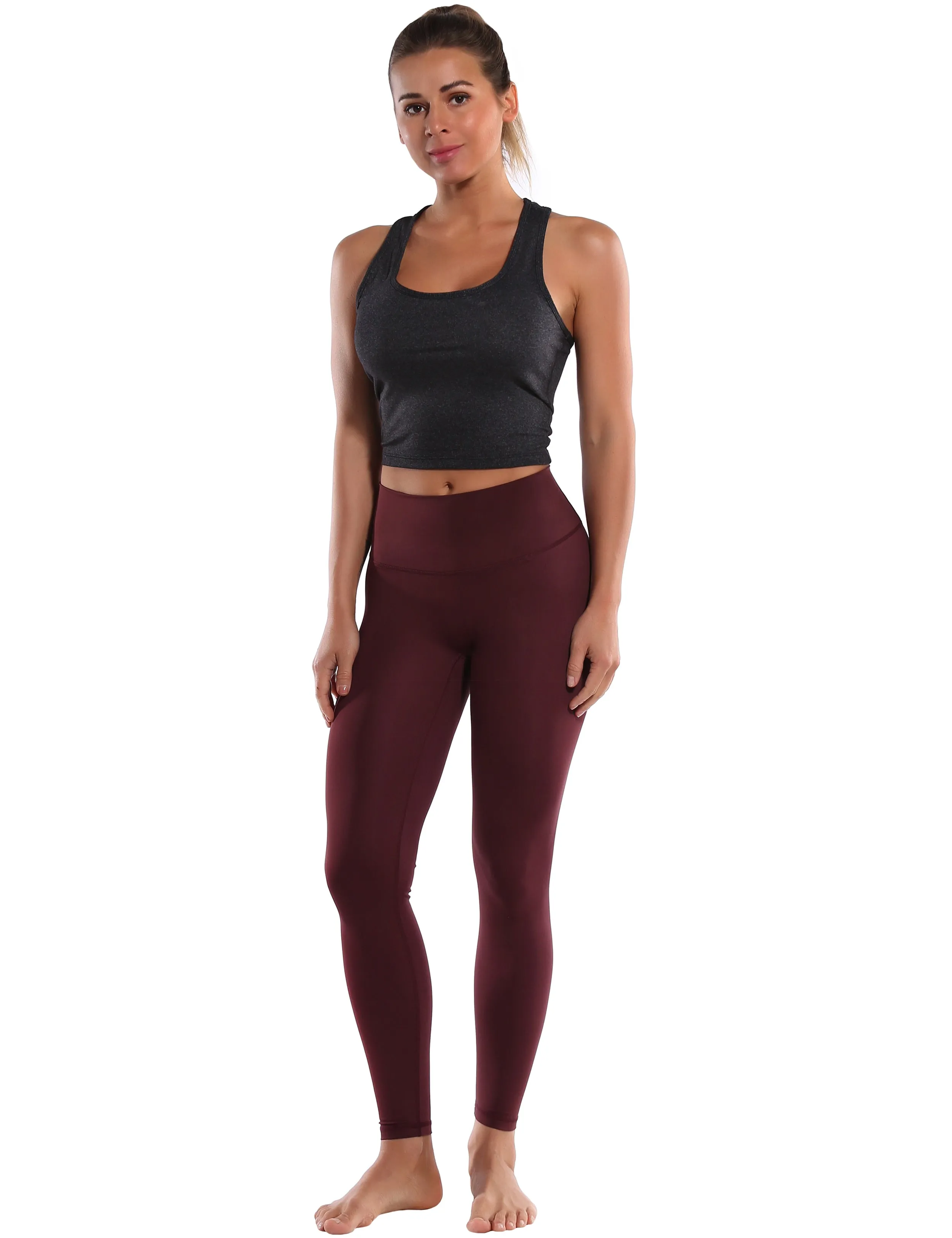 Racerback Athletic Crop Tank Tops heathercharcoal_Gym