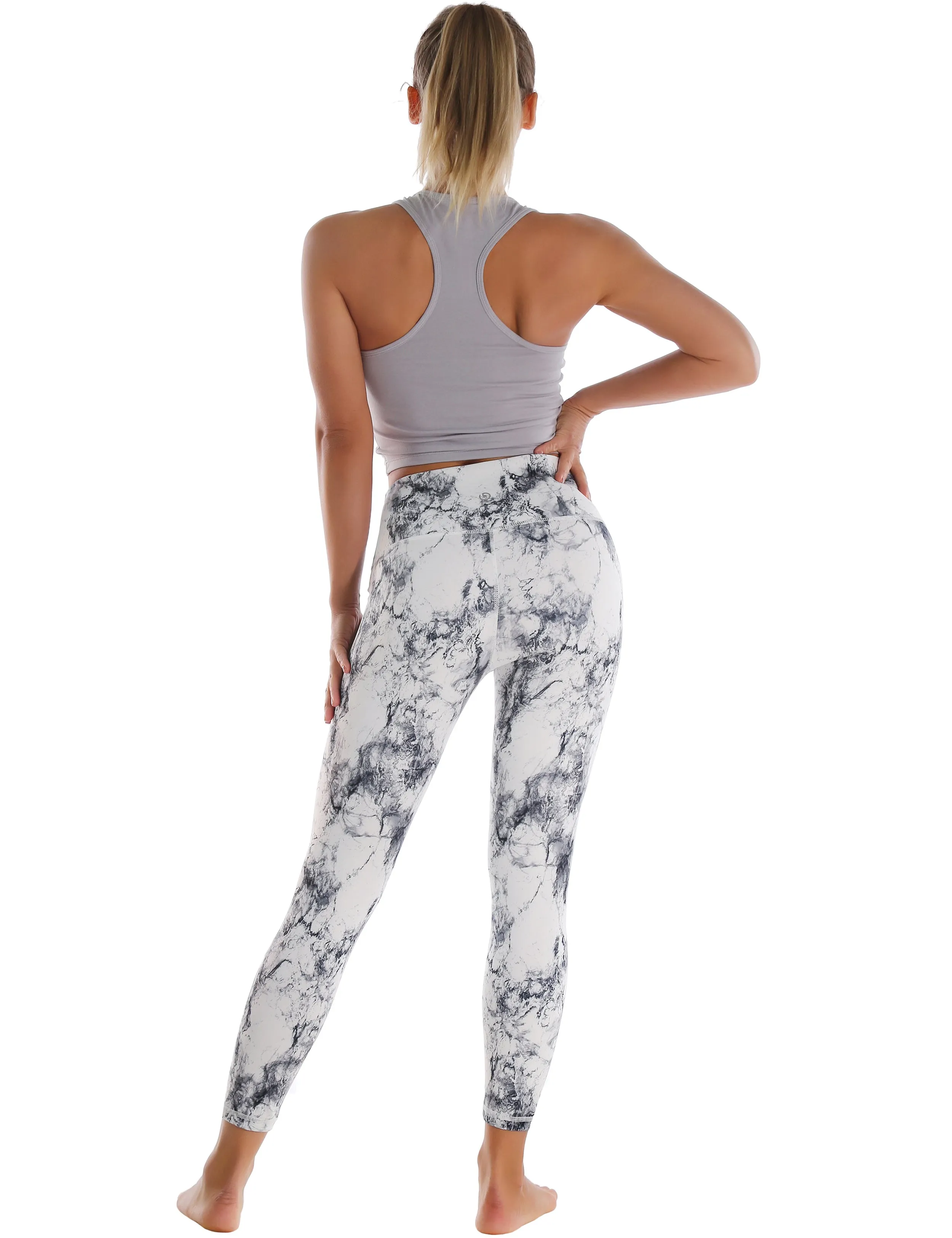 Racerback Athletic Crop Tank Tops heathergray_Gym