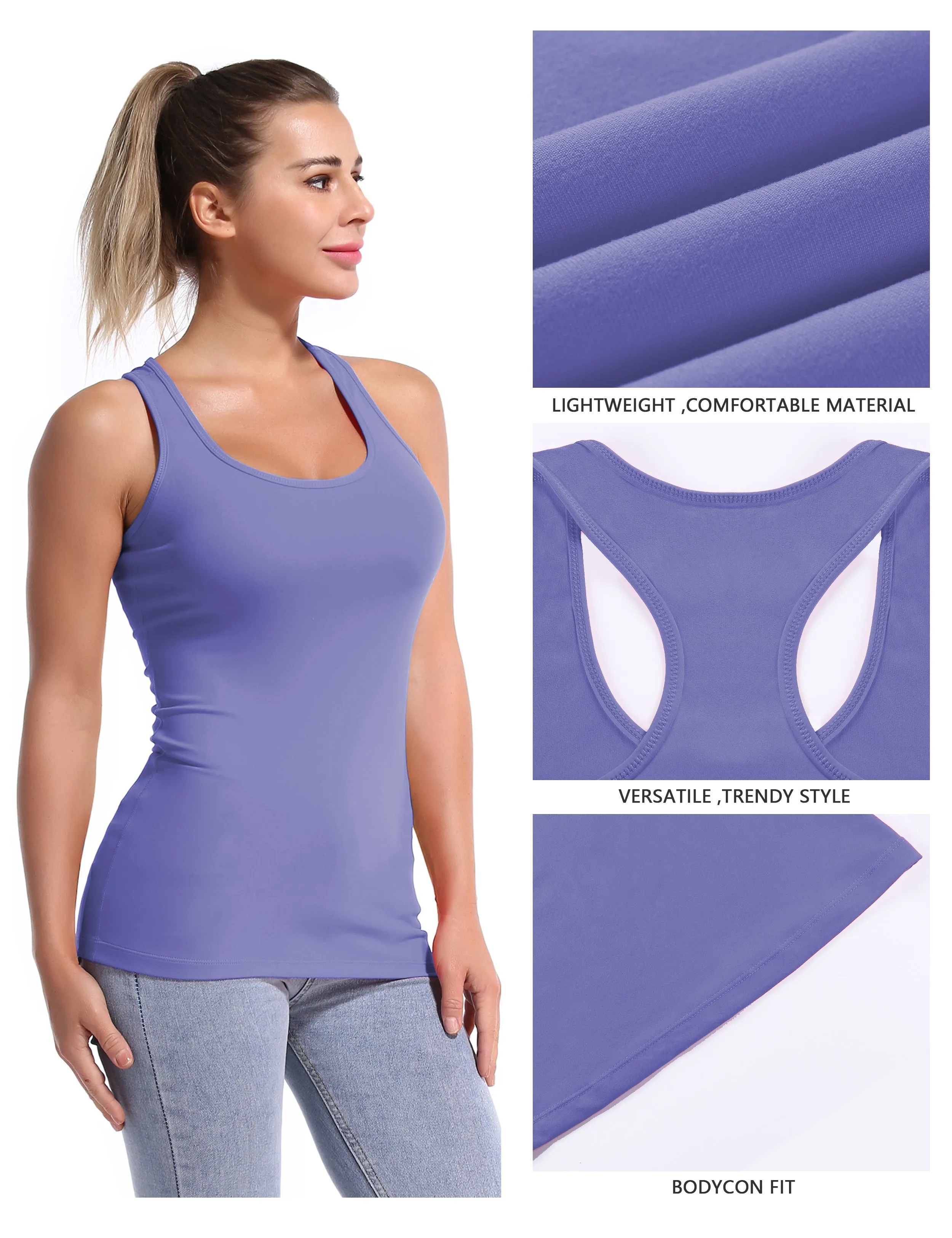 Racerback Athletic Tank Tops lavender_Gym