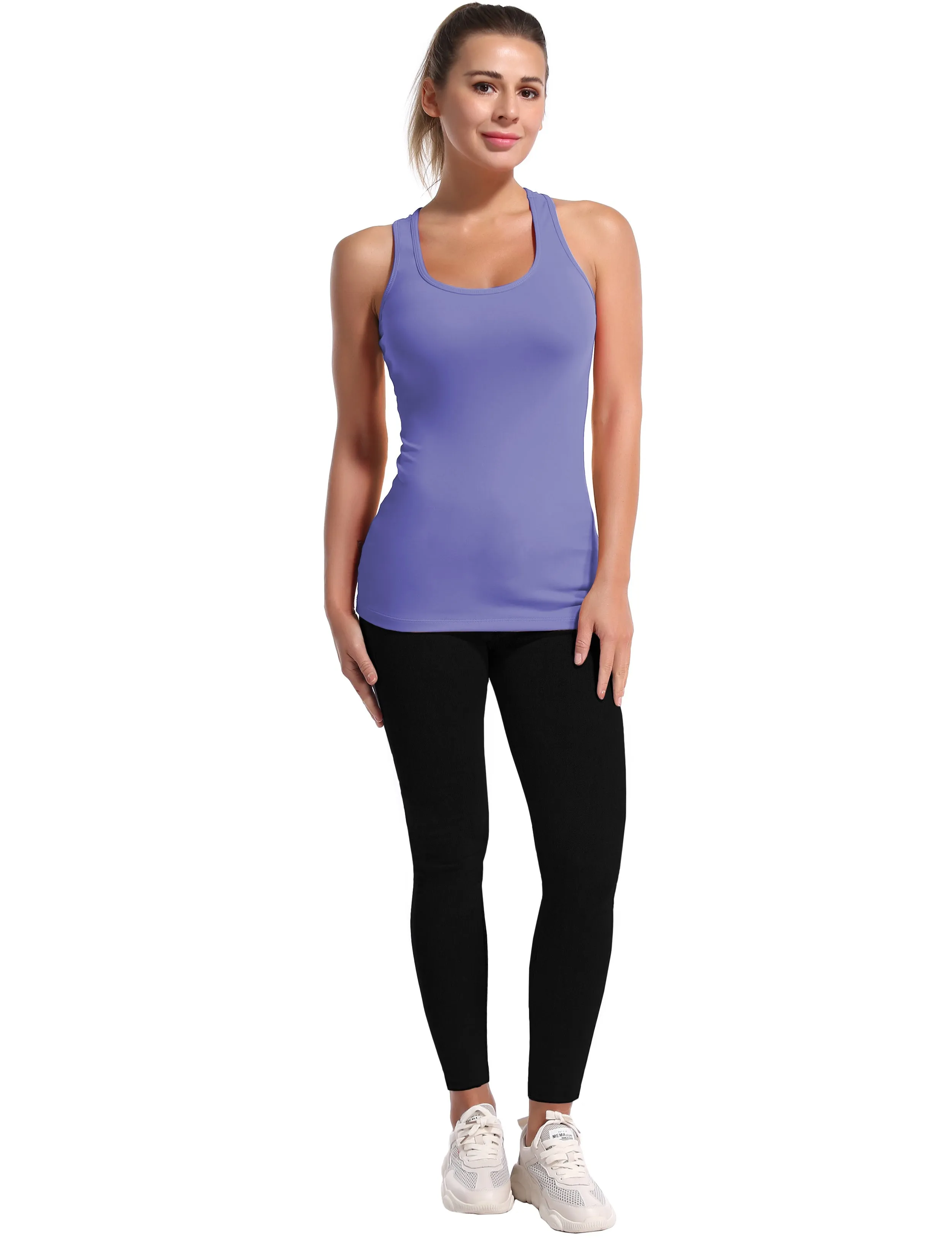 Racerback Athletic Tank Tops lavender_Gym