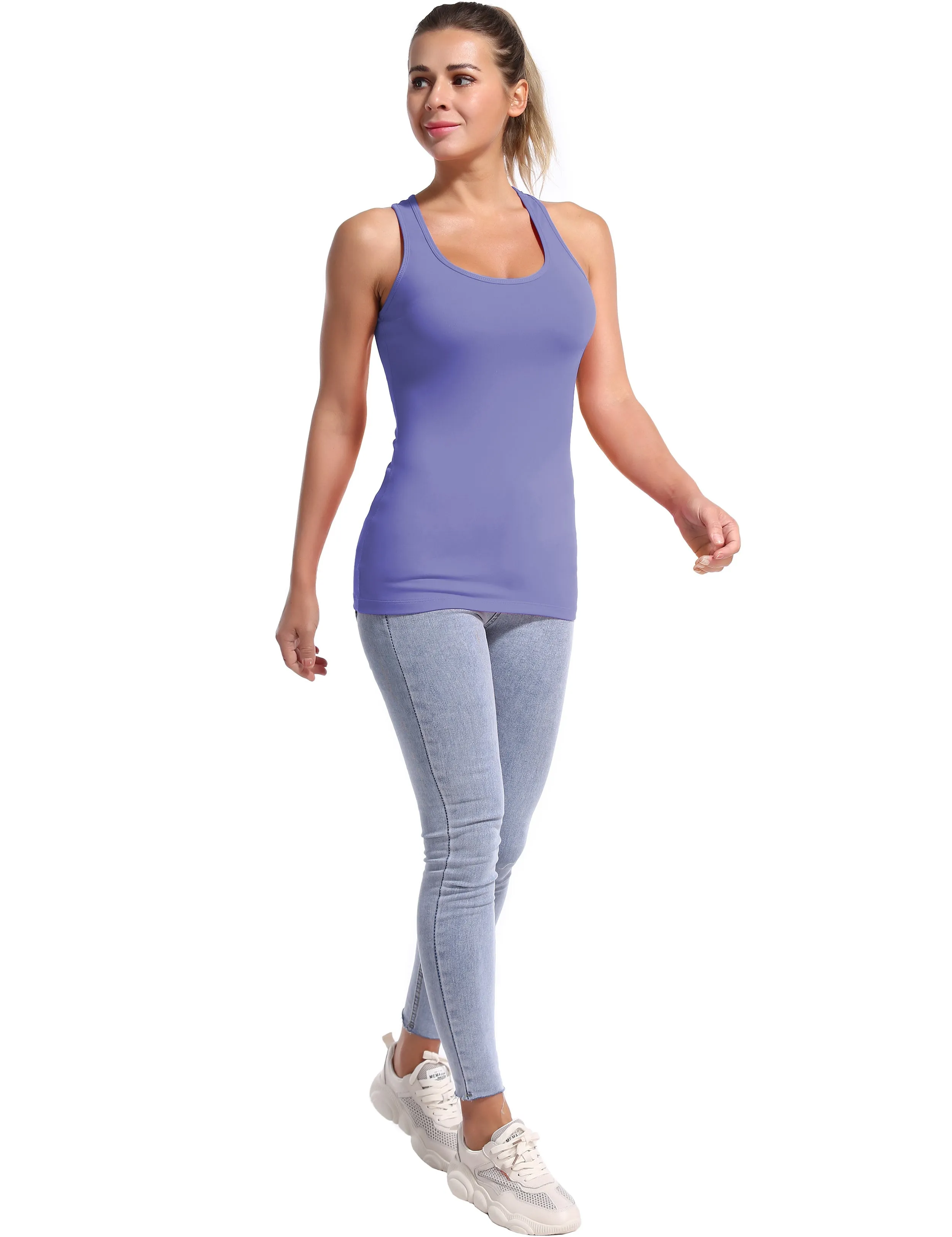 Racerback Athletic Tank Tops lavender_Gym