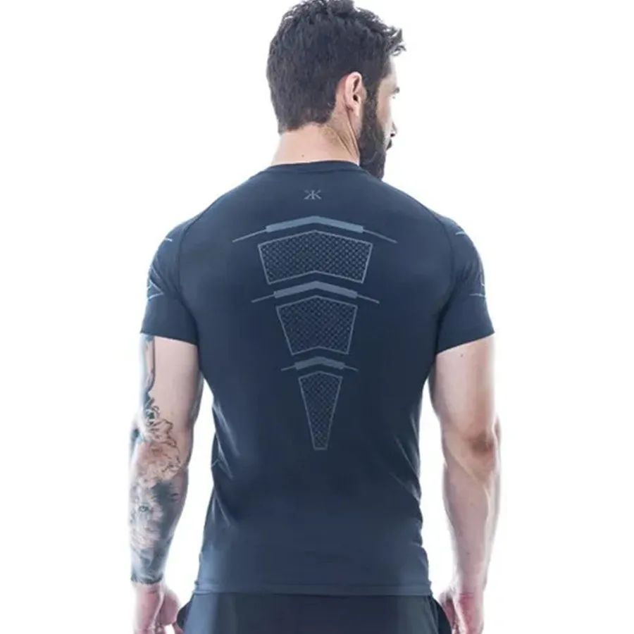Ryan Design Compression Men Tee Shirt Gym Fitness Bodybuilding Workout Black Tops