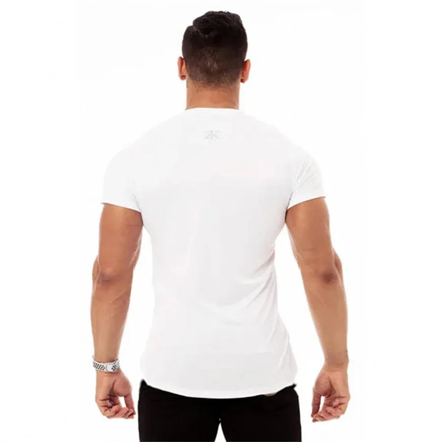 Ryan Design Compression Men Tee Shirt Gym Fitness Bodybuilding Workout Black Tops