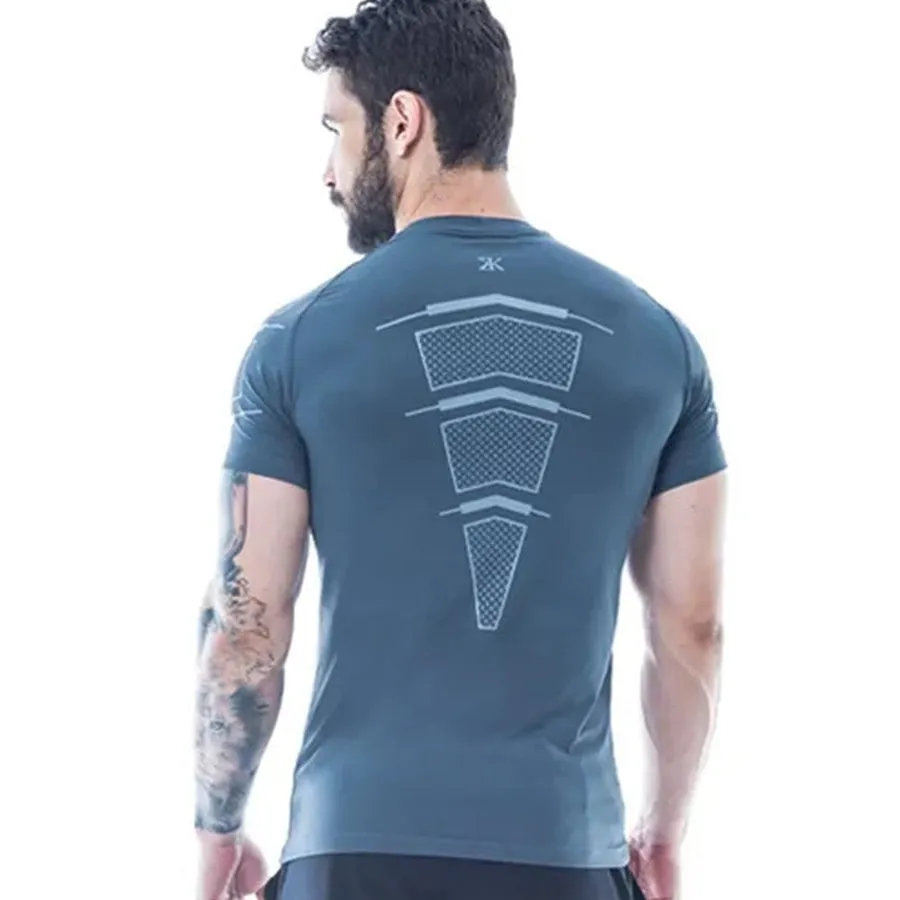 Ryan Design Compression Men Tee Shirt Gym Fitness Bodybuilding Workout Black Tops