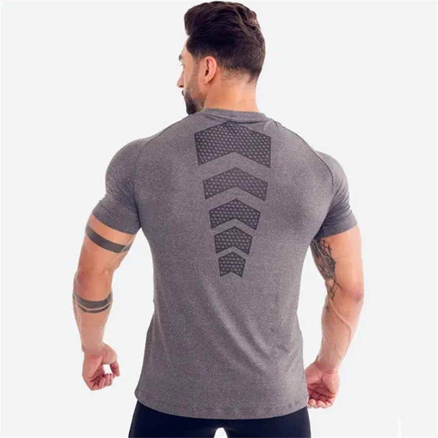 Ryan Design Compression Men Tee Shirt Gym Fitness Bodybuilding Workout Black Tops