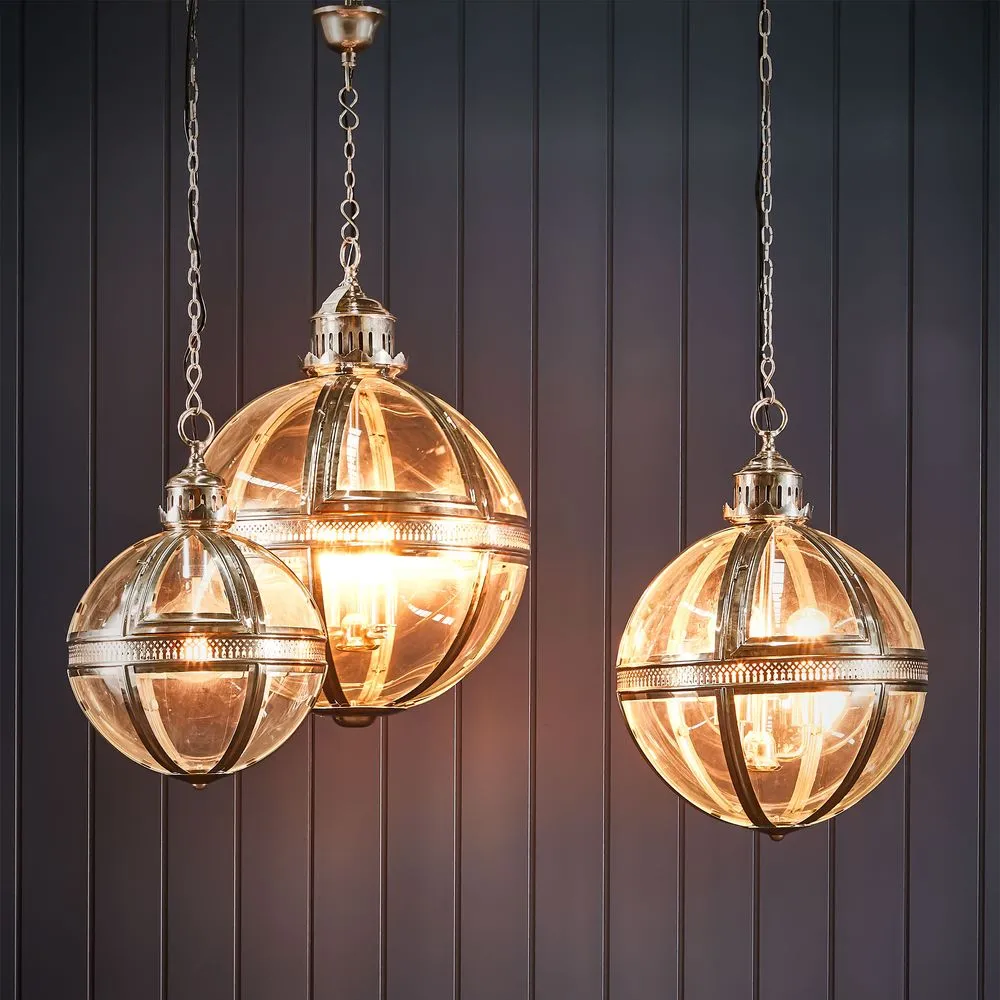 Saxon Pendant Lamp Sml Shiny Nickel