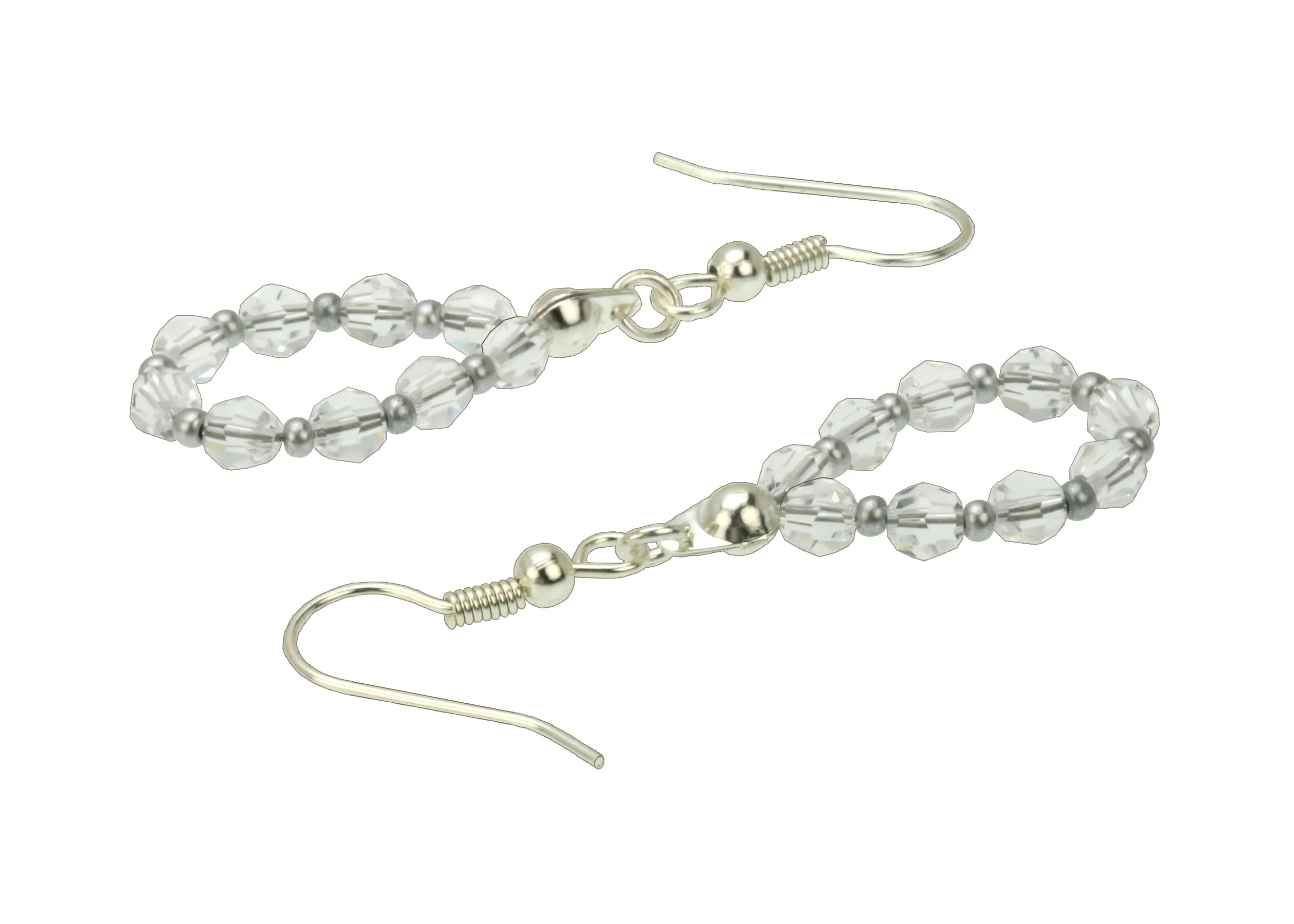 Silver April Crystal Birthstone Earrings