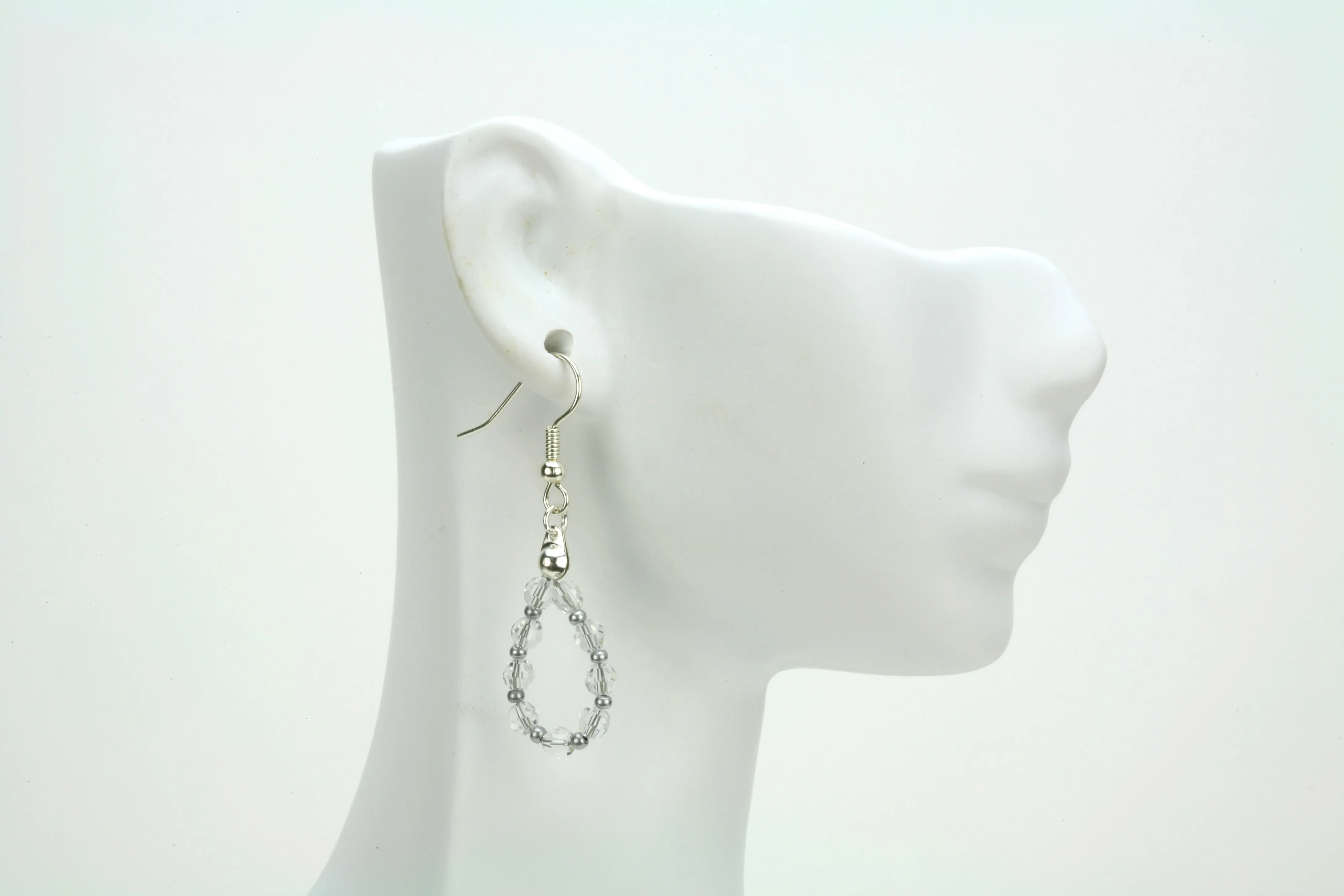 Silver April Crystal Birthstone Earrings