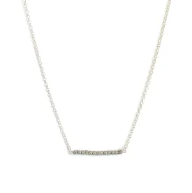 Silver Beaded Bar Necklace