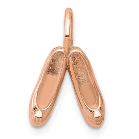 Solid 14k Rose Gold 3-D Ballet Slippers Pendant