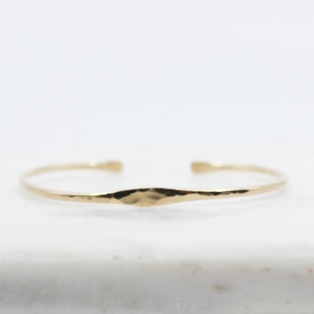 Stacked // Slim Bangle, Gold or Silver, Hammered Bracelet, Stacking Bracelets // BH-B011