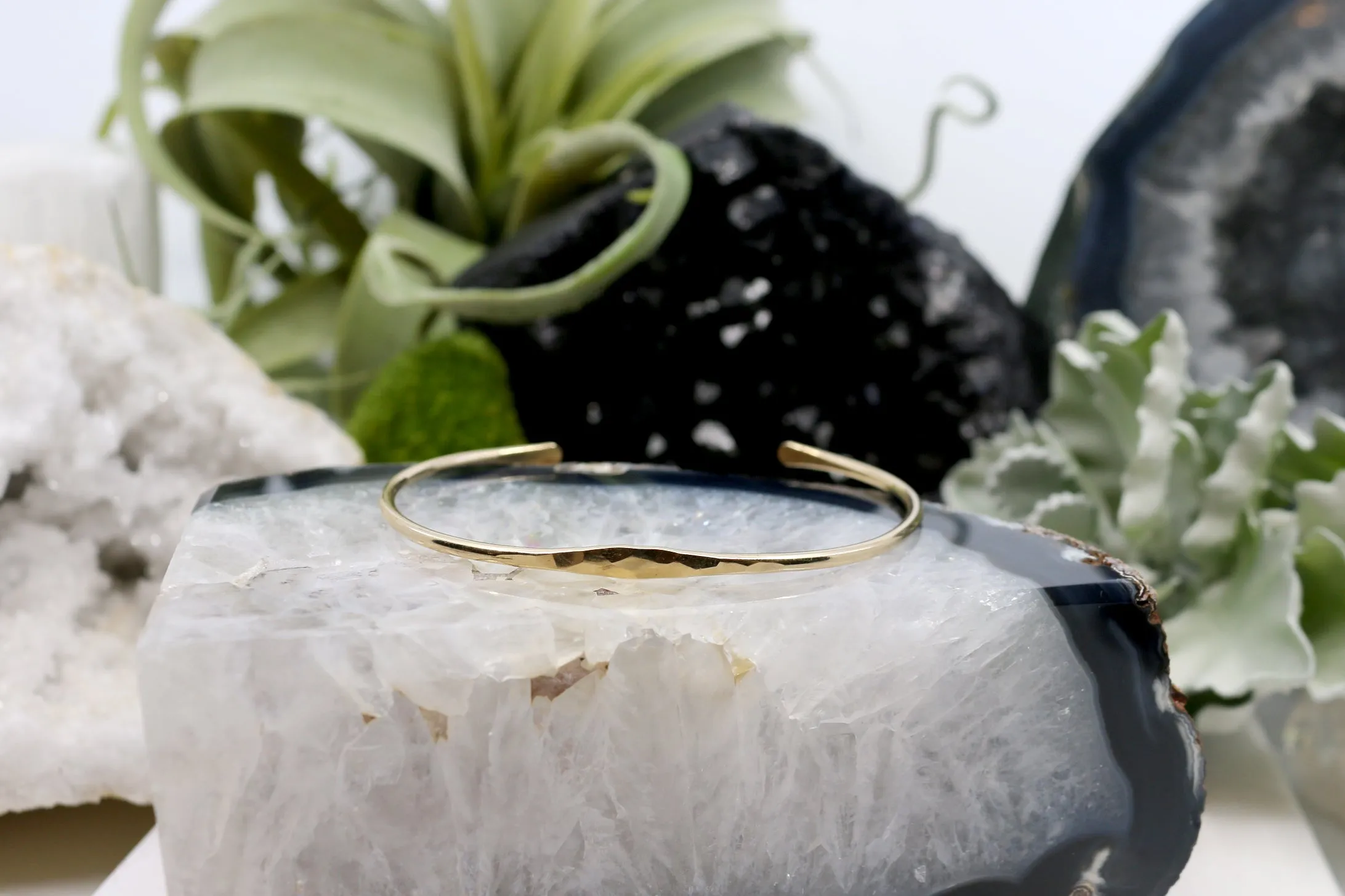 Stacked // Slim Bangle, Gold or Silver, Hammered Bracelet, Stacking Bracelets // BH-B011