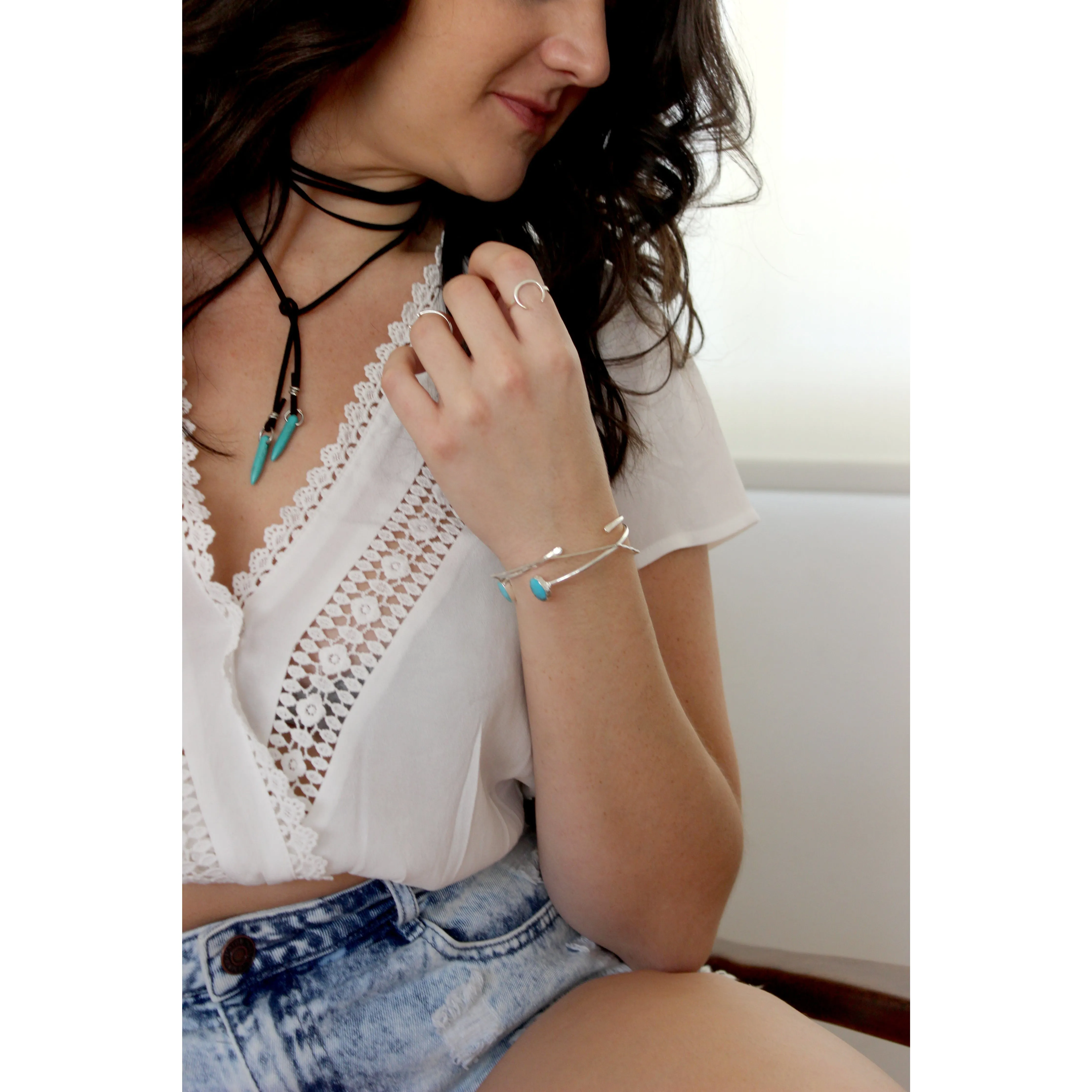 Stacked // Slim Bangle, Gold or Silver, Hammered Bracelet, Stacking Bracelets // BH-B011