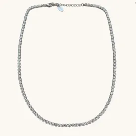 Stella Silver Tennis Necklace- Waterproof